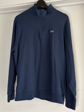 Vineyard Vines Navy Half-Zip Pullover Sweater Like New 100% Pima Cotton